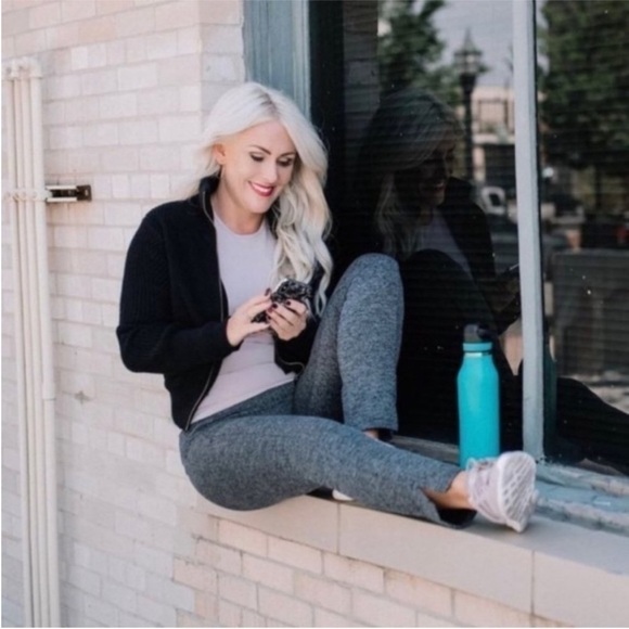 Athleta Tight Legging Pants Herringbone Houndstooth Mercer High Rise Grey Black - Picture 3 of 16